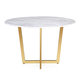 preview thumbnail 3 of 3, Silver Orchid Swain Antique White Marble Dining Table