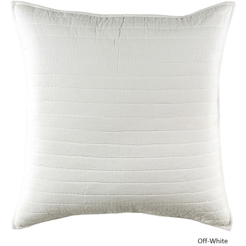 Alessandra Decorative Cotton/Linen Sham - King Sham - Off-White