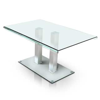 furniture of america ezreal contemporary tempered glass silver dining table - Square Glass Dining Table furniture of america ezreal contemporary tempered glass silver dining table - Square Glass Dining Table