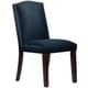 preview thumbnail 1 of 5, Skyline Furniture Nail Button Camel Back Dining Chair in Microsuede Navy