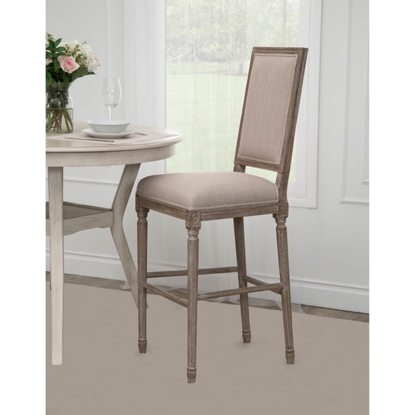 Abbyson French Vintage 30-inch Wheat Linen Bar Stool
