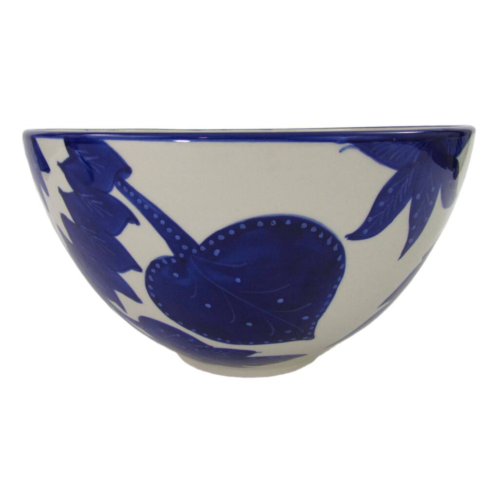 Handmade Le Souk Ceramique Jinane Design Deep Stoneware Salad Bowl (Tunisia)