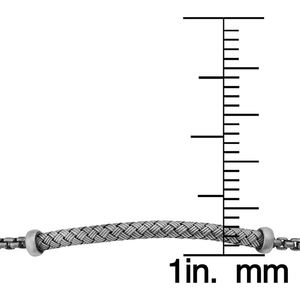 Argento Italia Sterling Silver Oxidized Fancy Weave Bracelet (7.5 inches)