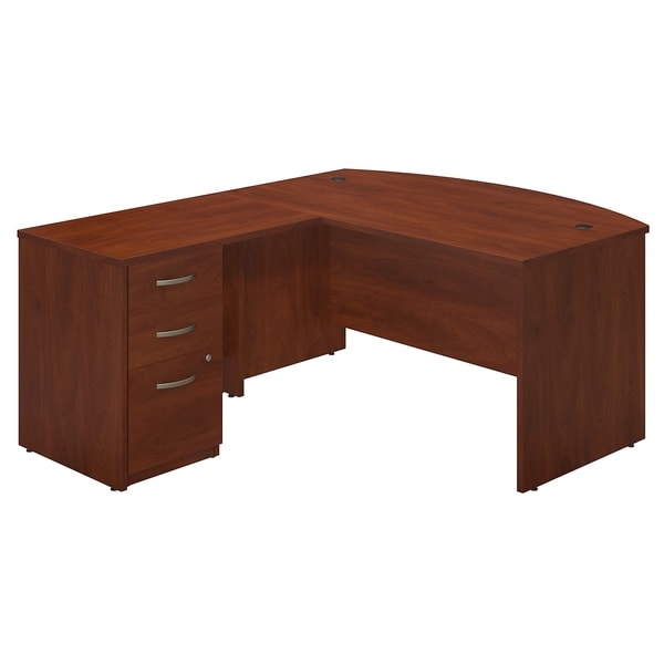 Series C Elite 60W Bow Front L Shaped Desk with Return and Pedestal ...