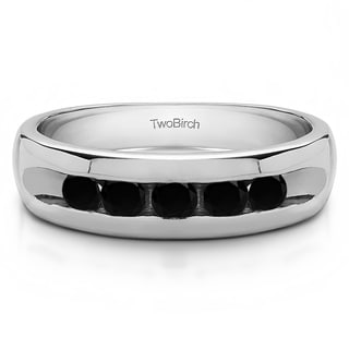 twobirch 10k white gold wide channel set mens ring with black diamonds 025 cts - Mens Black Diamond Wedding Ring twobirch 10k white gold wide channel set mens ring with black diamonds 025 cts - Mens Black Diamond Wedding Ring