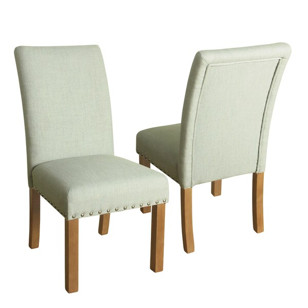 Shop HomePop Michele Dining Chair with Nailhead Trim Set of 2 Pale