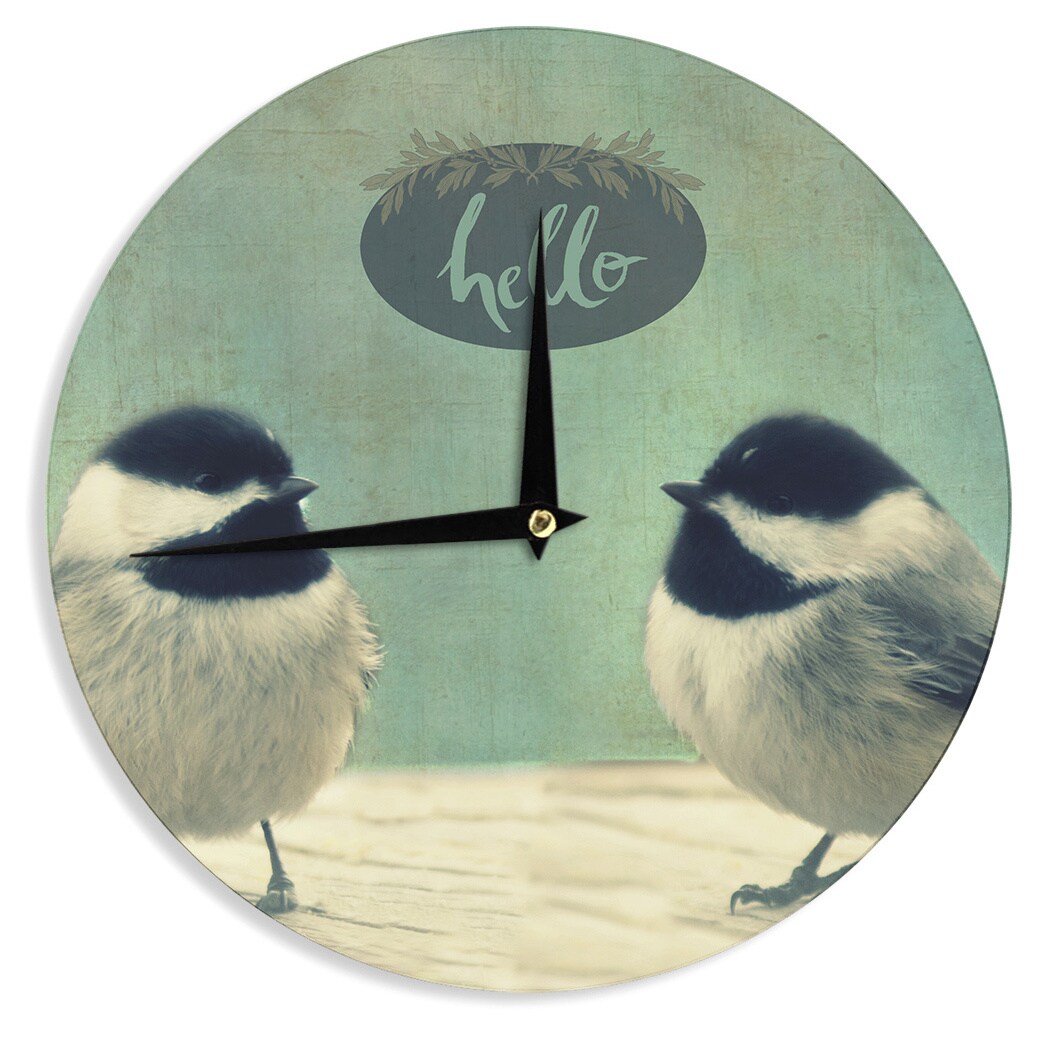 Kess InHouse Robin Dickinson Green Flower Wall Clock 12-Inch Kess InHouse Robin Dickinson Green Flower Wall Clock 12-Inch