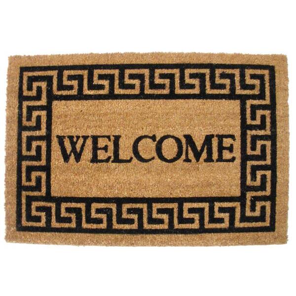 Doormat, Greek Key Coir, 24 x 36-In.