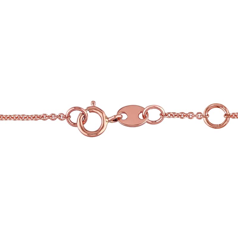 Miadora 1/10ct TDW Pave Diamond Linear Charm Bracelet in 14k Yellow Gold - White