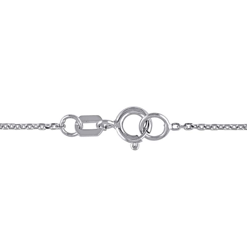 Amethyst and 1/5ct TDW Diamond Heart-Cut Halo Necklace in 14k White Gold by The Miadora Signature Collection - Purple