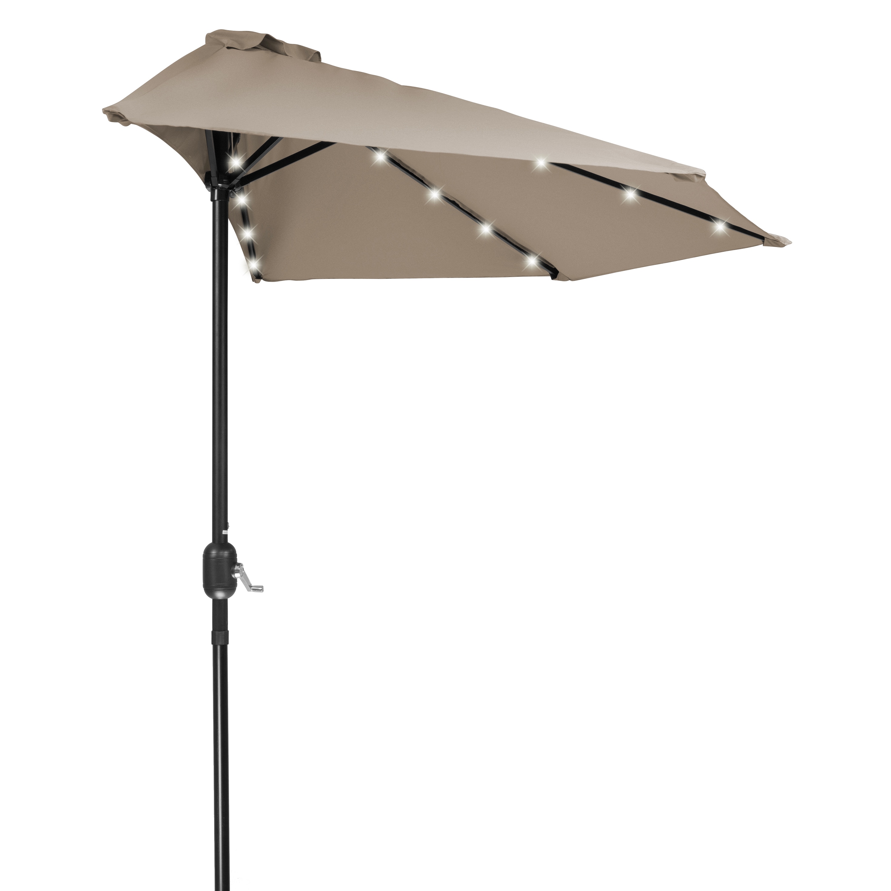 Shop Black Friday Deals On 9 Patio Led Half Umbrella Led Solar Powered By Trademark Innovations Blue Overstock 12528677