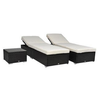 outsunny rattan sun lounger