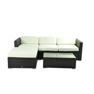 Outsunny Deluxe Outdoor Rattan Wicker 5 Piece Patio Furniture Outsunny Deluxe Outdoor Rattan Wicker