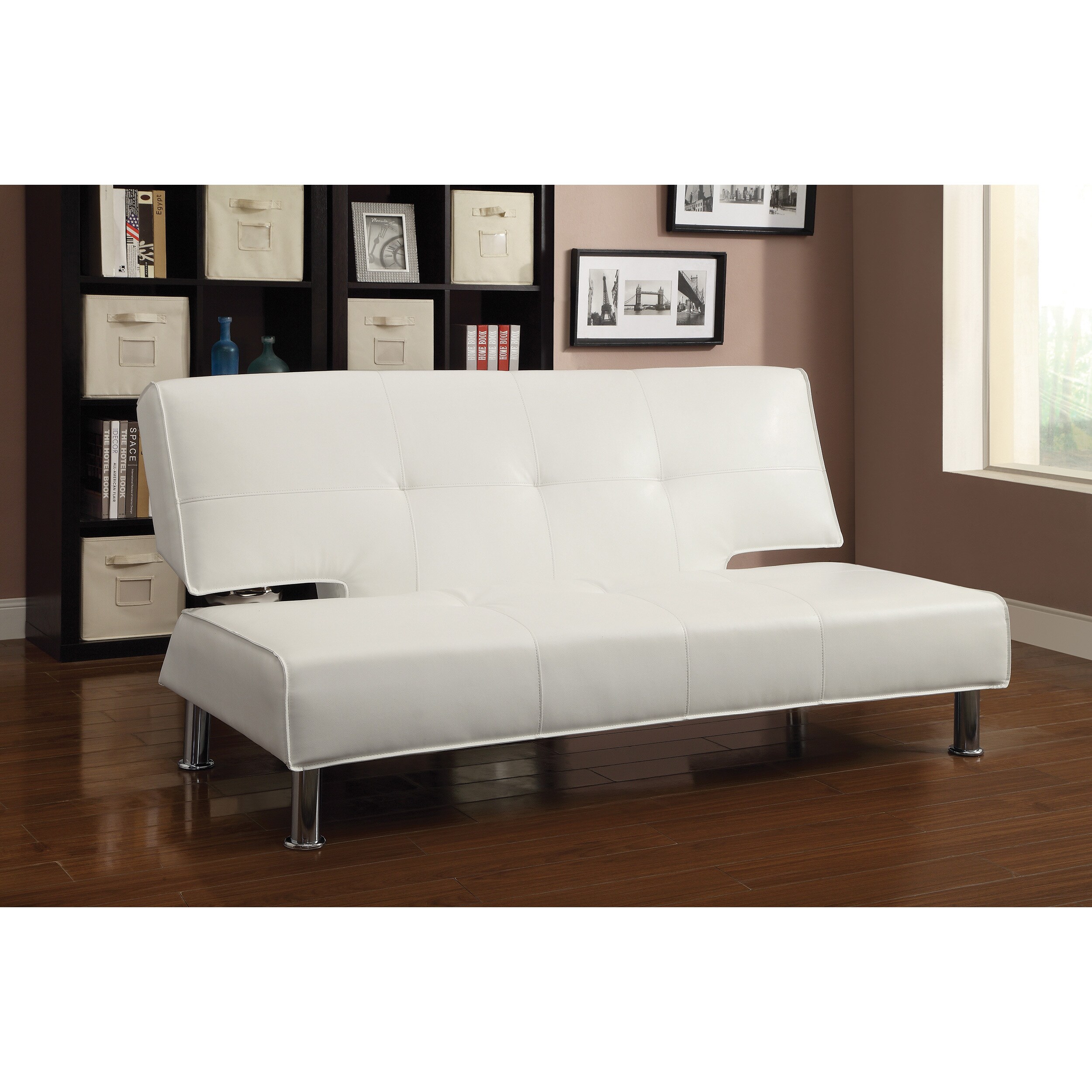 Coaster Company White Vinyl Sofa Bed 37 X 35 72 Free Coaster Company White Vinyl Sofa Bed