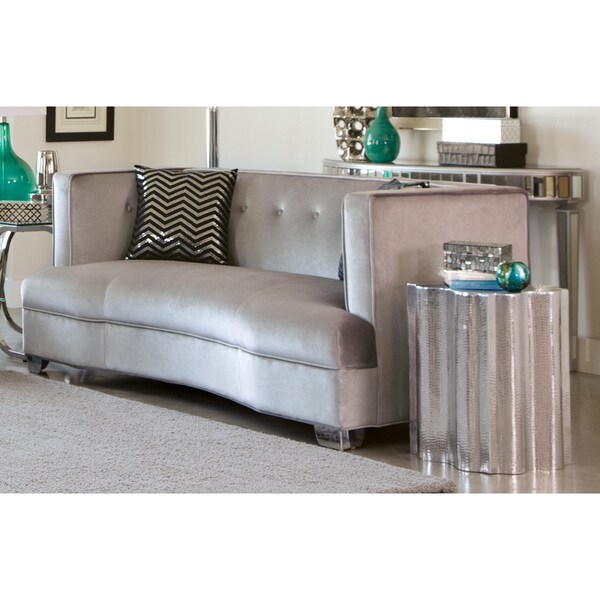 Coaster Company Tufted Silver Velvet Sofa - Overstock - 12529392