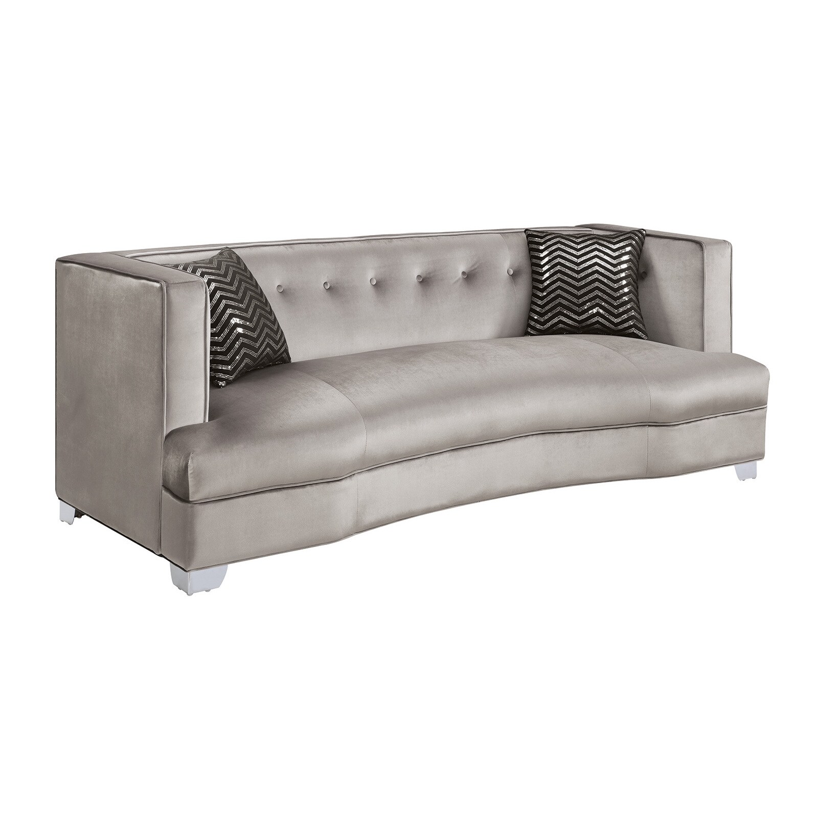 Shop Coaster Company Tufted Silver Velvet Sofa - Free Shipping Today