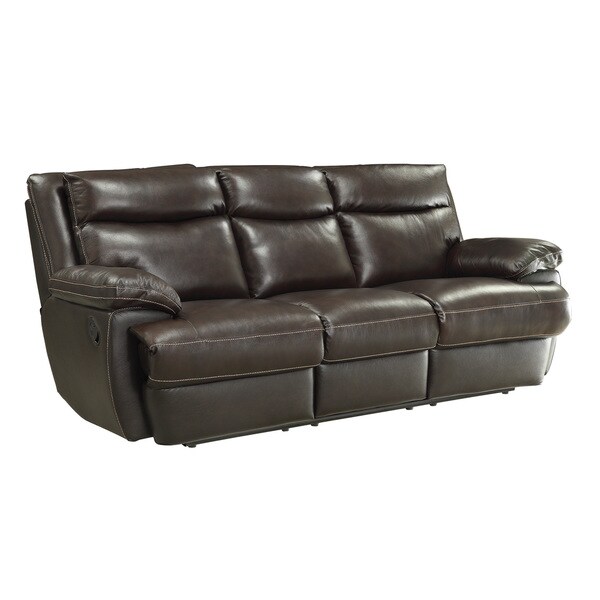 Shop Coaster Company Brown Leather Motion Sofa Free Shipping Today