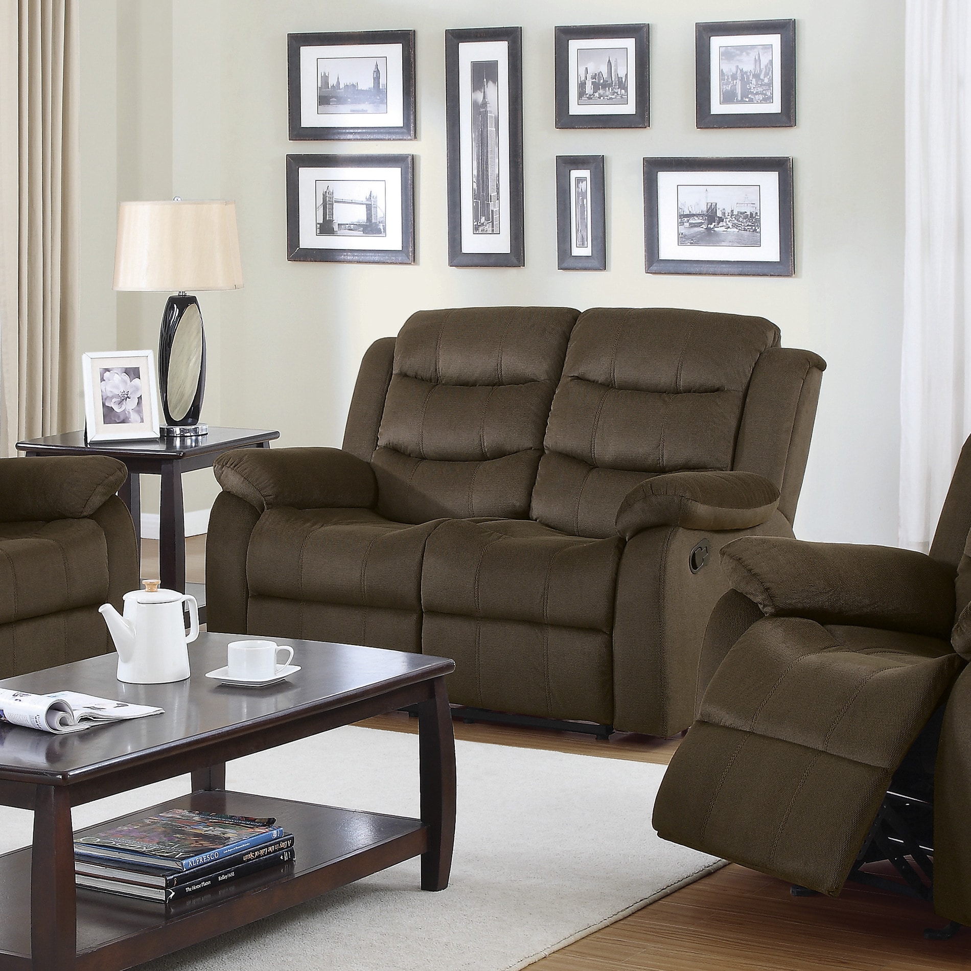 Coaster Company Brown Fabric Motion Recliner Sofa On Coaster Company Brown Fabric