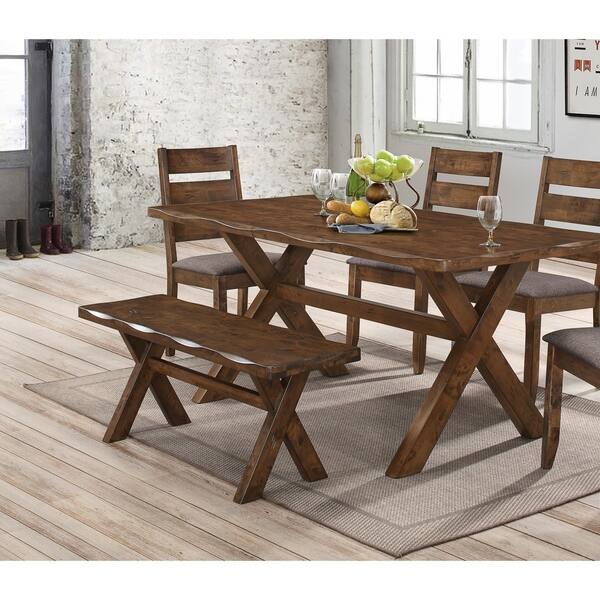 Coaster Furniture Alston Knotty Nutmeg Xshaped Dining Bench Bed Bath