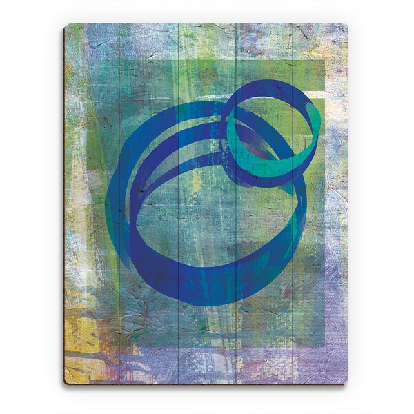 Twin Cobalt Circles' Wood Wall Art