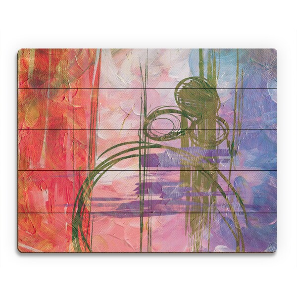 Cyclamen Scrawl' Wall Art on Wood