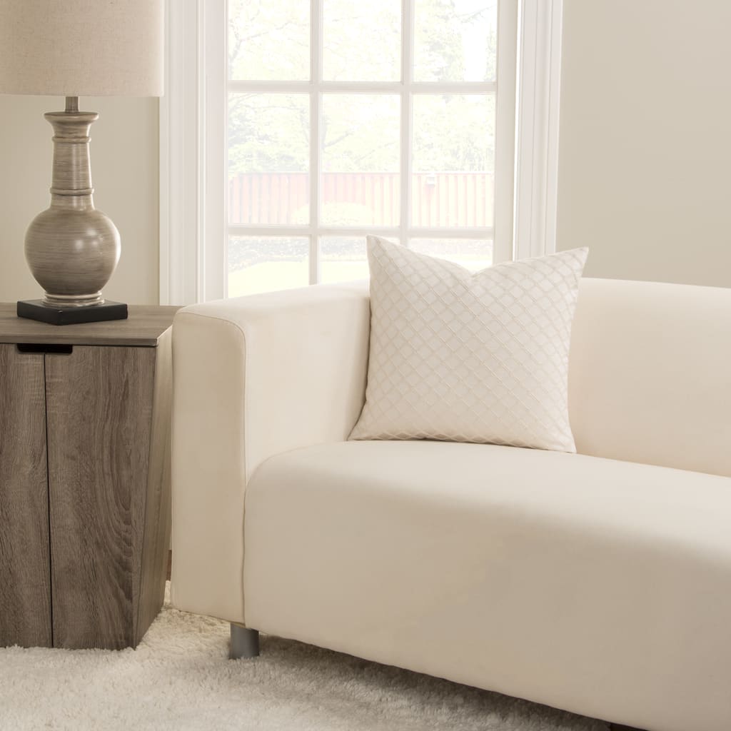 SIScovers Lyra Ivory Square Decorative Accent Pillow