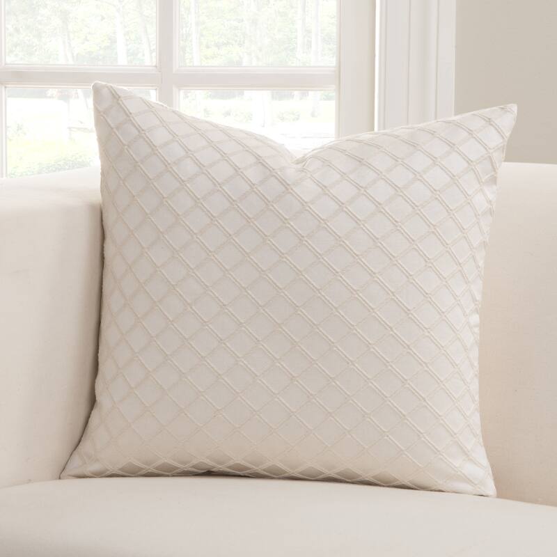 SIScovers Lyra Ivory Square Decorative Accent Pillow - 16"x 16"
