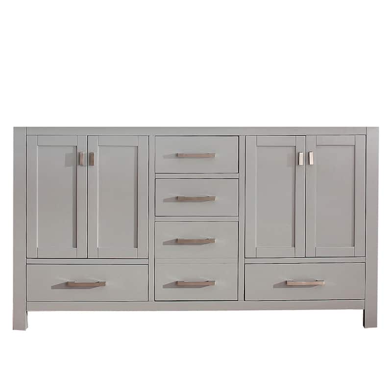 Avanity Modero 60-inch Chilled Grey 5-drawer 4-door Double Vanity Base