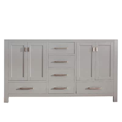 Avanity Modero 60-inch Chilled Grey 5-drawer 4-door Double Vanity Base