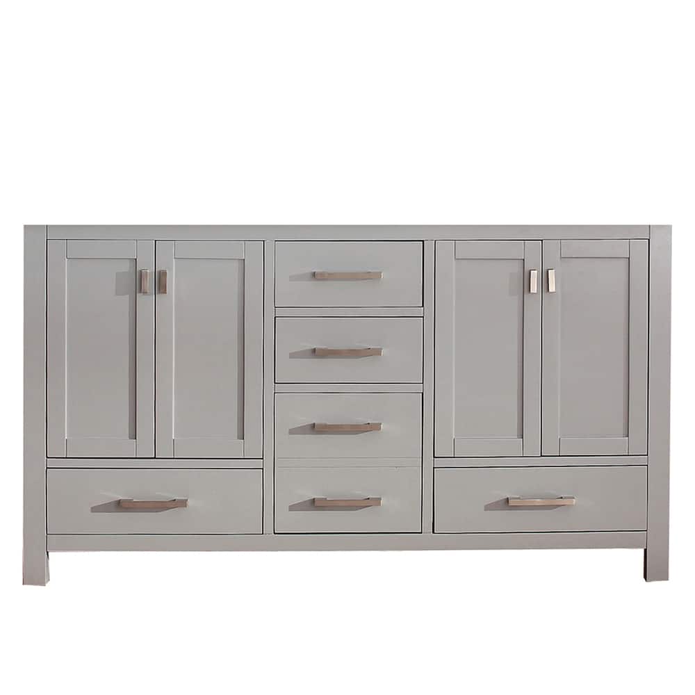 Avanity Modero 60-inch Chilled Grey 5-drawer 4-door Double Vanity Base