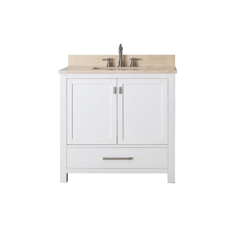Avanity Modero 37-inch Single Vanity in White Finish with Sink and Top