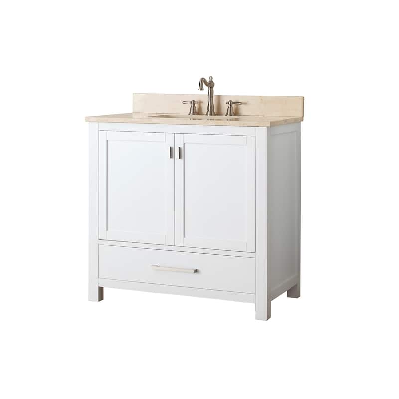 Avanity Modero 37-inch Single Vanity in White Finish with Sink and Top