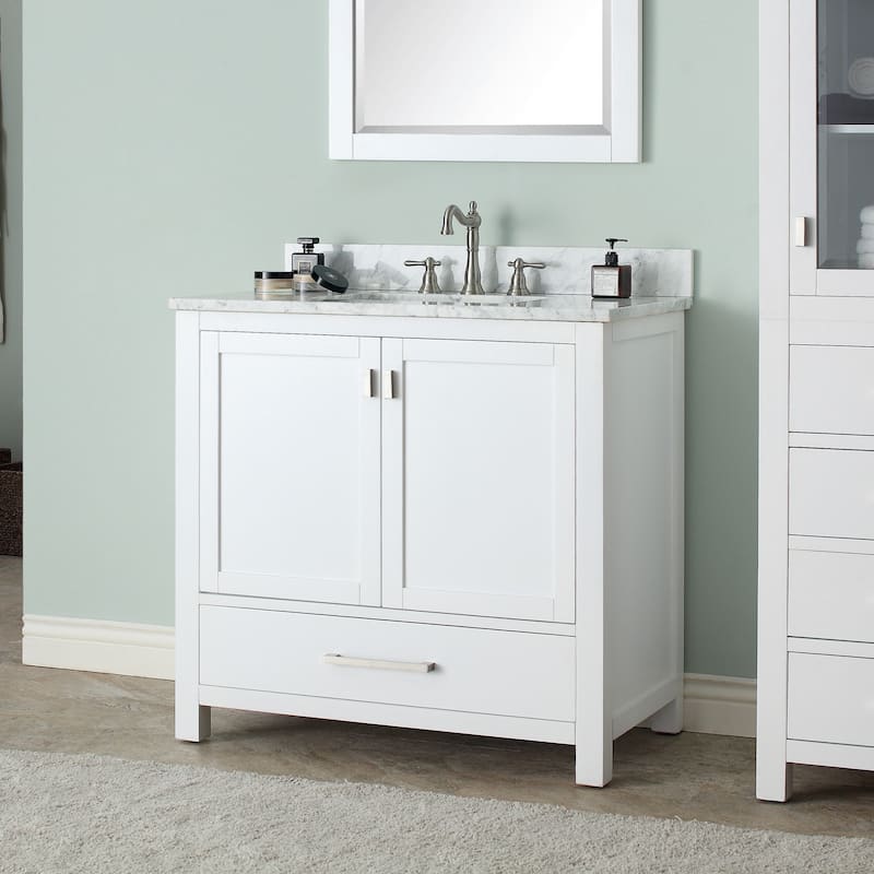 Avanity Modero 37-inch Single Vanity in White Finish with Sink and Top
