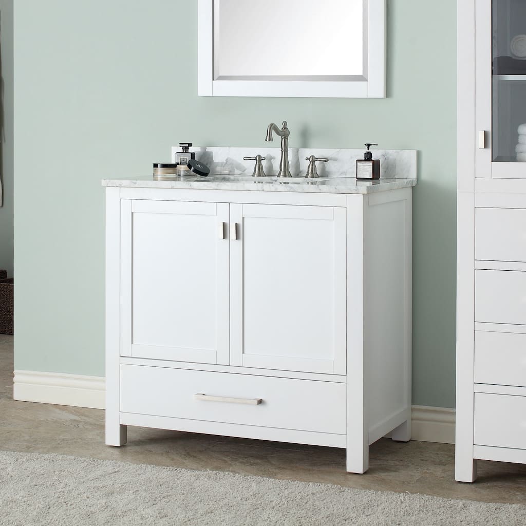 Avanity Modero 37-inch Single Vanity in White Finish with Sink and Top