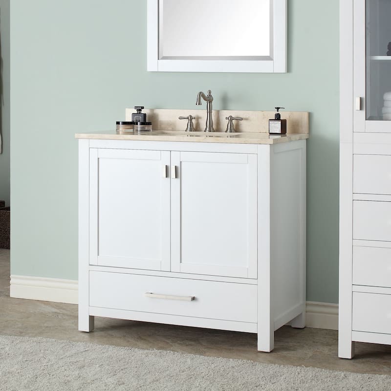 Avanity Modero 37-inch Single Vanity in White Finish with Sink and Top