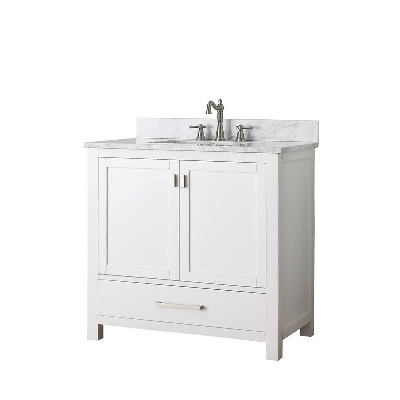 Avanity Modero 37-inch Single Vanity in White Finish with Sink and Top