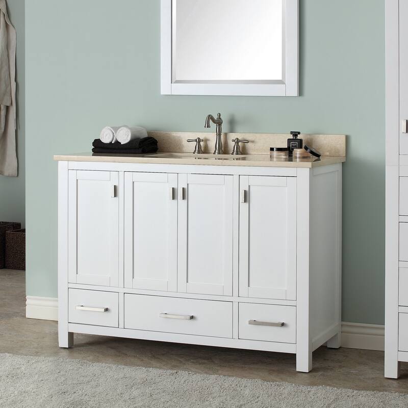 Avanity Modero 49-inch Single Vanity in White Finish with Sink and Top