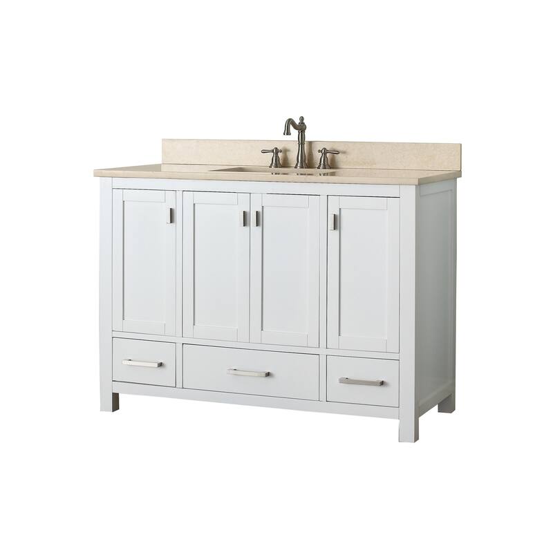Avanity Modero 49-inch Single Vanity in White Finish with Sink and Top
