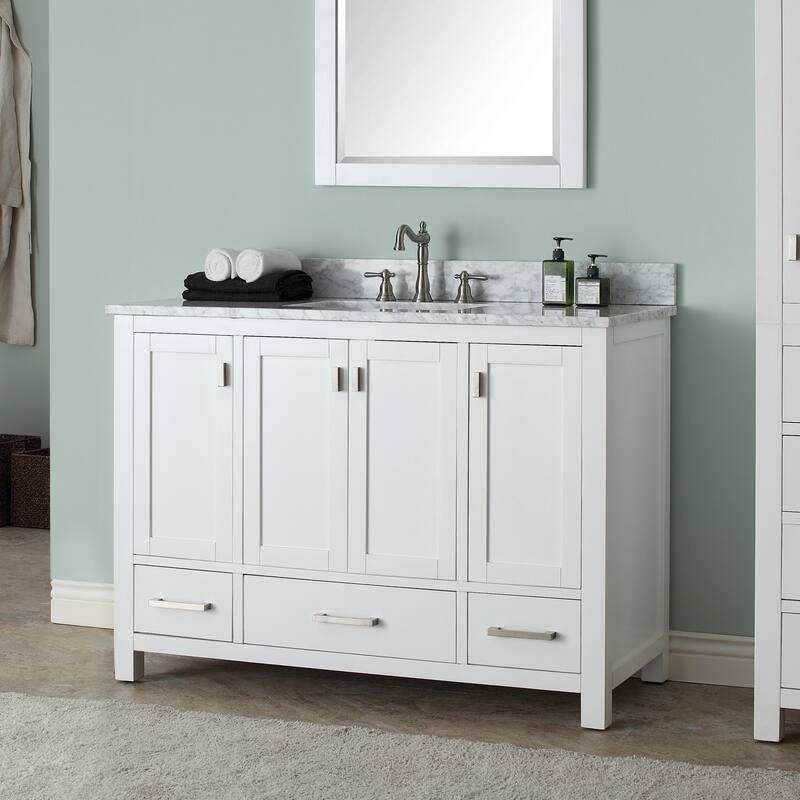 Avanity Modero 49-inch Single Vanity in White Finish with Sink and Top