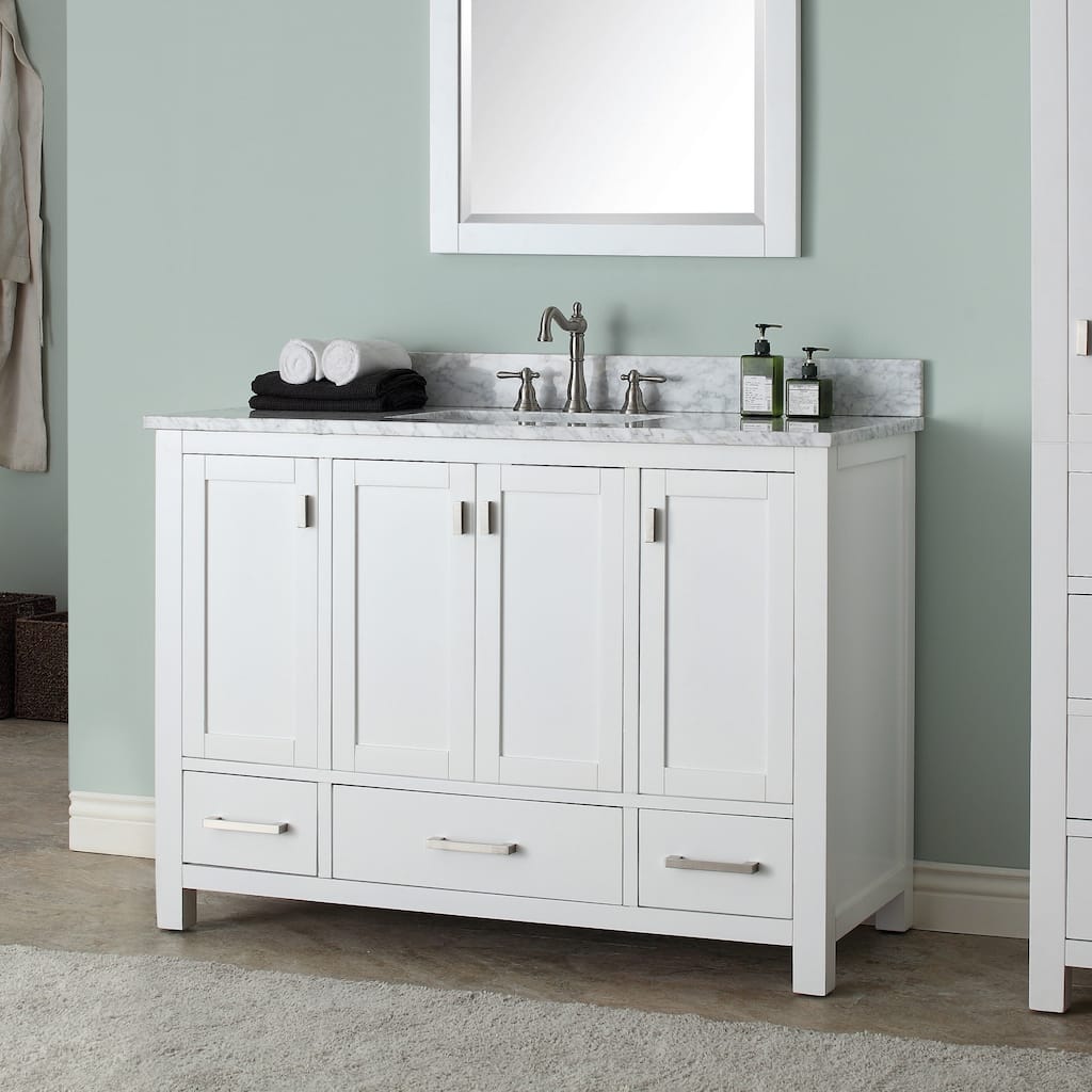 Avanity Modero 49-inch Single Vanity in White Finish with Sink and Top
