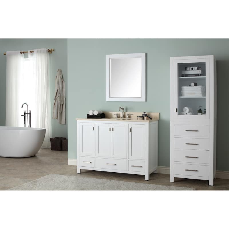 Avanity Modero 49-inch Single Vanity in White Finish with Sink and Top