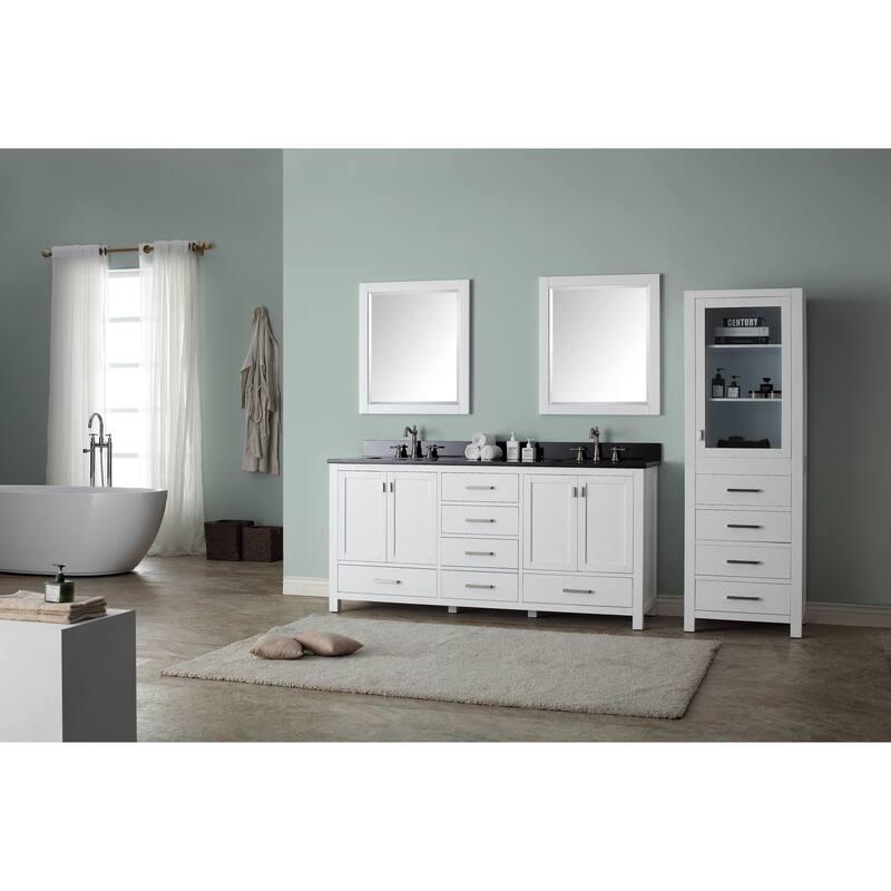 Avanity Modero 73-inch Double Vanity in White Finish with Dual Sinks and Top