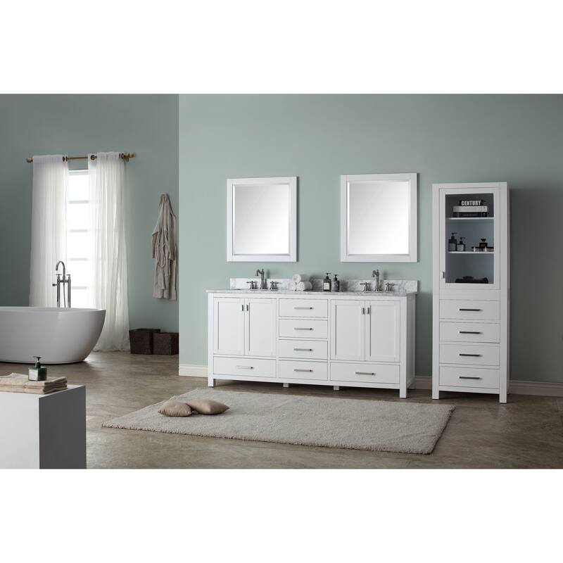 Avanity Modero 73-inch Double Vanity in White Finish with Dual Sinks and Top