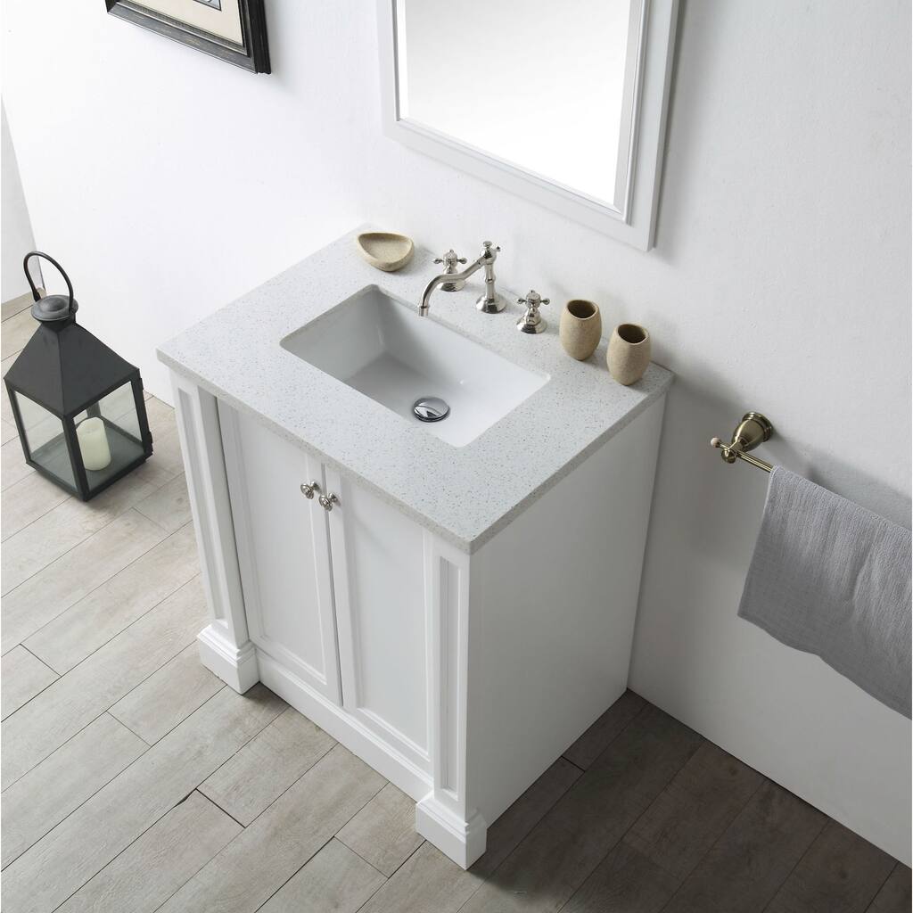 Legion Furniture Quartz-top 30-inch White Single Sink Vanity