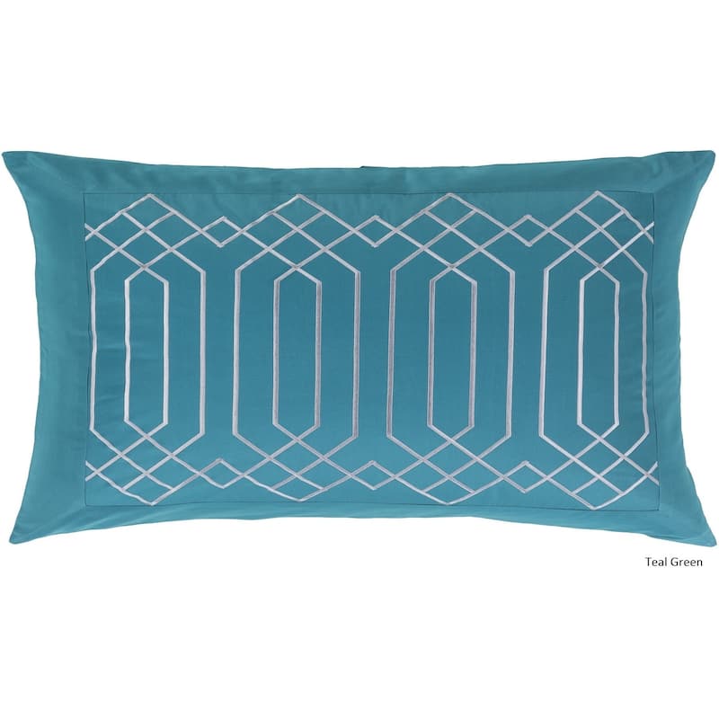 Abi Decorative Cotton Sateen Sham - Green/Silver