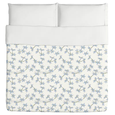 Blue Rain Flowers Duvet