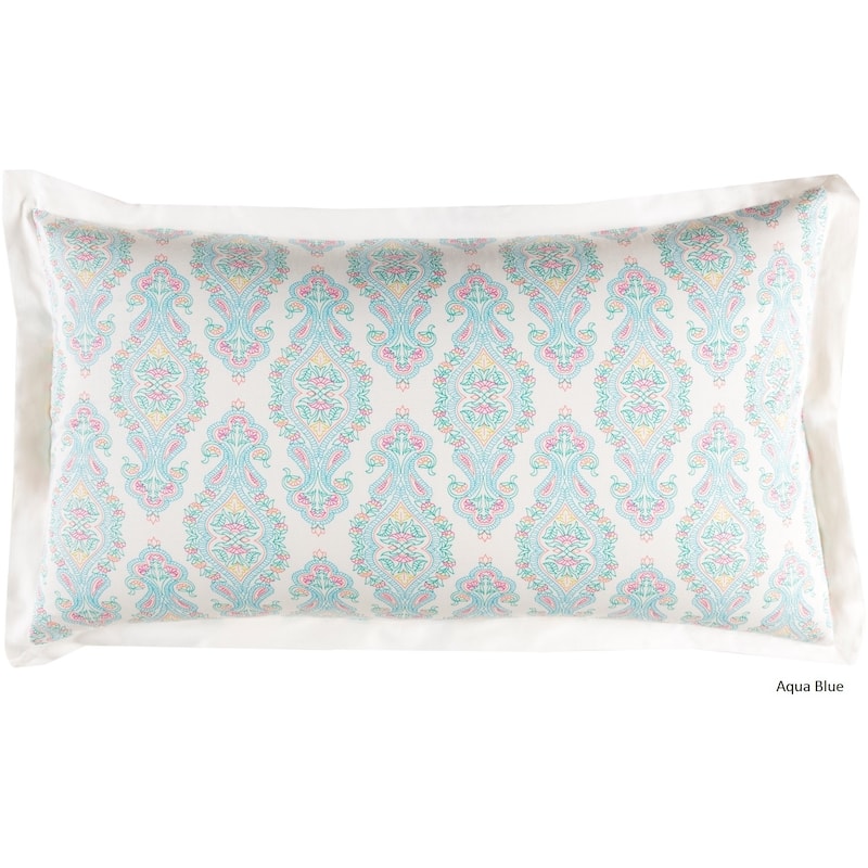 Abington Decorative Cotton Sateen Sham - King Sham - Aqua Blue
