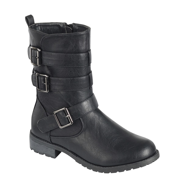 Shop FOREVER GE31 Women's Faux-leather Mid-calf Multiple Buckles and ...