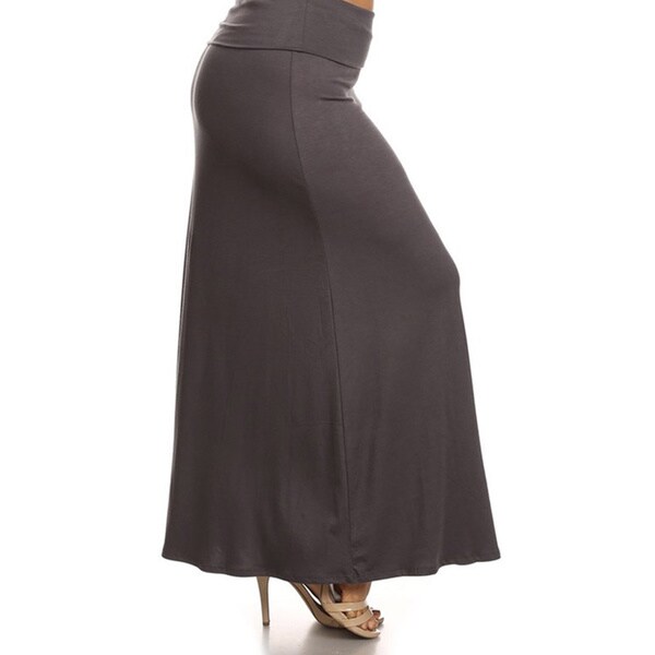 gray maxi skirt plus size