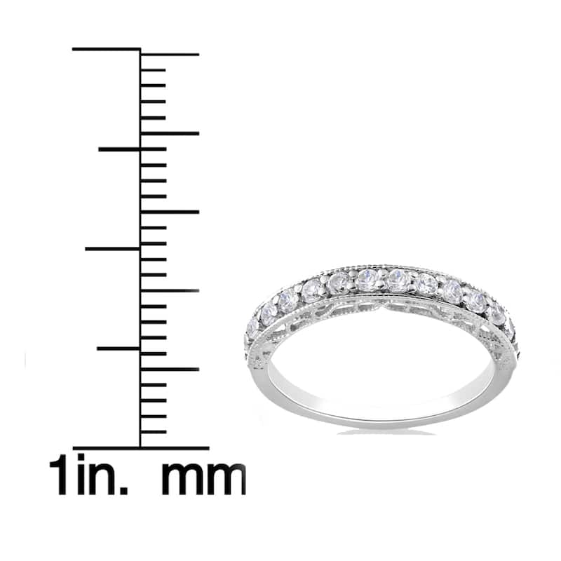 14k White Gold 1/2ct TDW Lab Grown Eco Friendly Diamond Vivian Vintage Wedding Ring